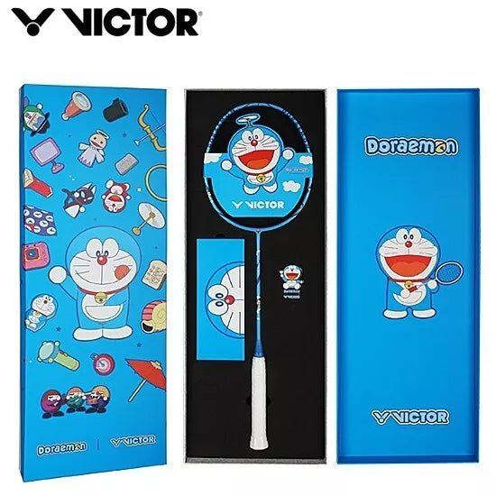 Victor USA VICTOR DX - DRM GB Doraemon Badminton Racket Set (Unstrung) Blue - NWT - B&T Racket