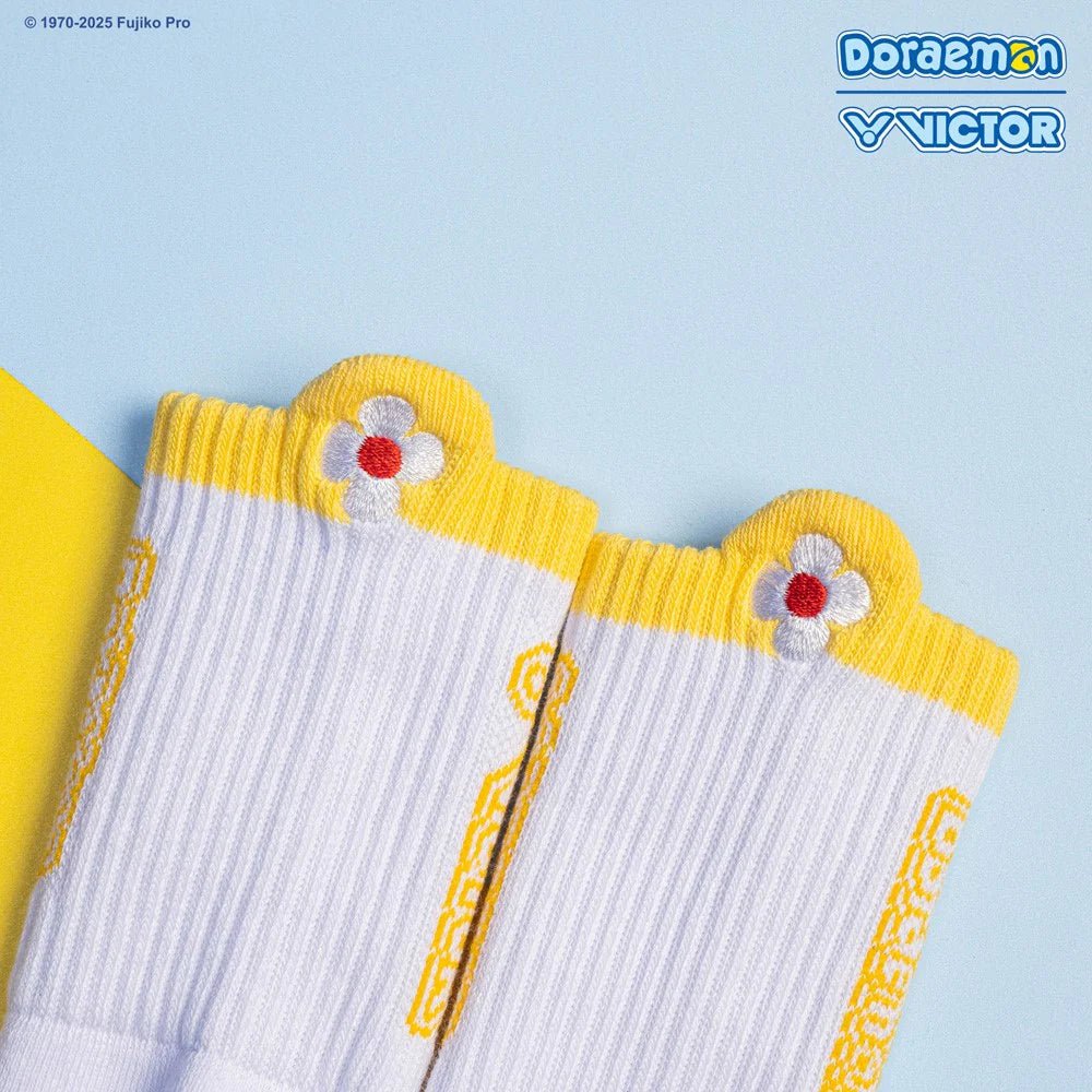 Victor USA Victor x Doraemon Junior Sport Socks SK517DRM (Deep Sky Blue)(Vibrant Yellow) - B&T Racket