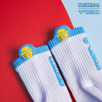 Victor USA Victor x Doraemon Junior Sport Socks SK517DRM (Deep Sky Blue)(Vibrant Yellow) - B&T Racket